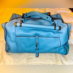 Oryany Periwinkle Blue Pebbled Leather Handbag